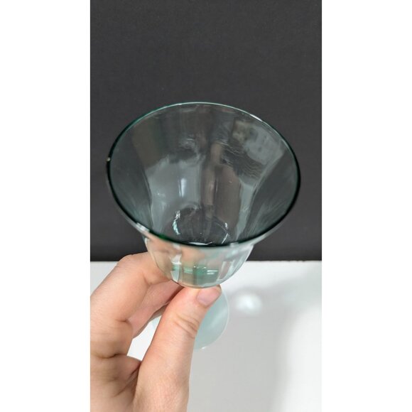 Vaseline Uranium Green Depression Glass Optic Panel Stemware Cocktail Glass - Picture 10 of 16